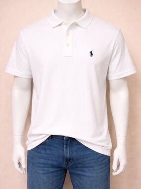 Polo Ralph Lauren Short Sleeve Polo Men's, XXL White Collar Pony Logo Classic